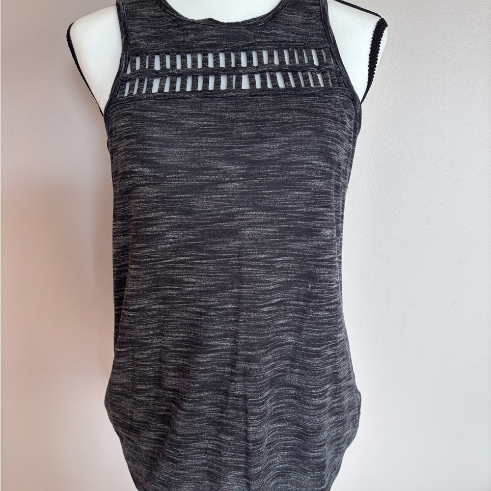 Mossimo Supply Co. Charcoal Tank Top with Cutout Design